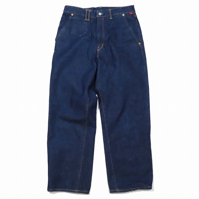 美品 アナクロノーム anachronorm AN221 80's WIDE TAPERED JEANS INDIGO ONE WASH デニム ジーンズ ワイドパンツ W32 インディゴ/5 メンズ