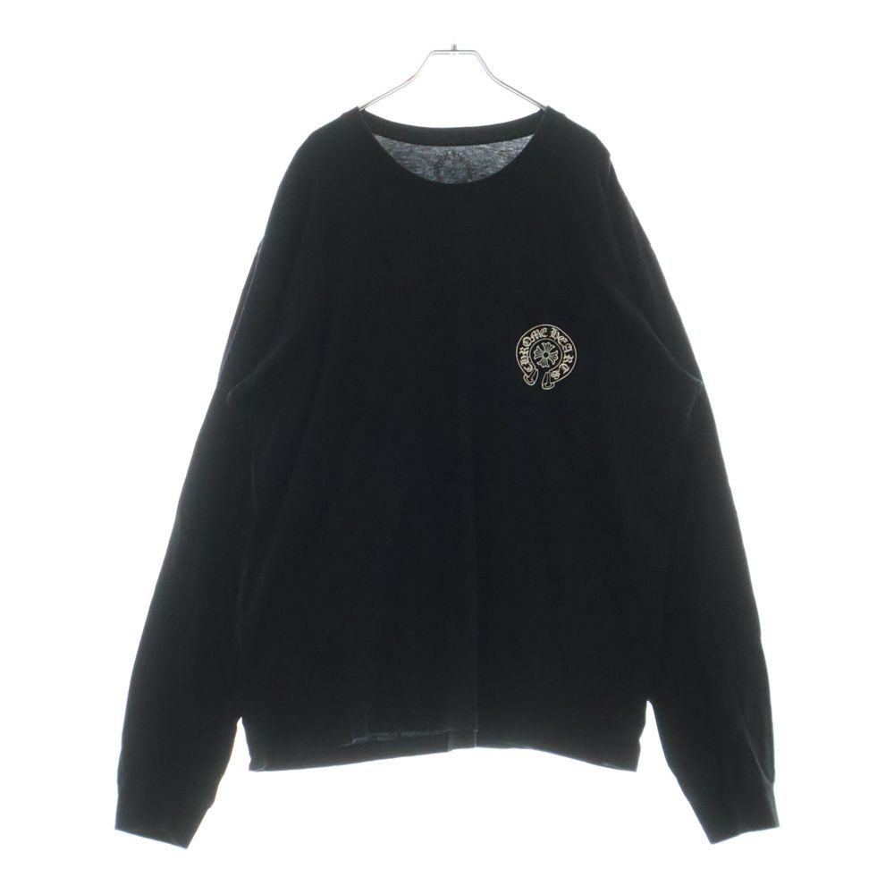 CHROME HEARTS クロムハーツ MALIBU Horseshoe L|S Tee クロムハーツ マリブ ホースシュー 袖フローラルプリント ロングスリーブTシャツ ブラック