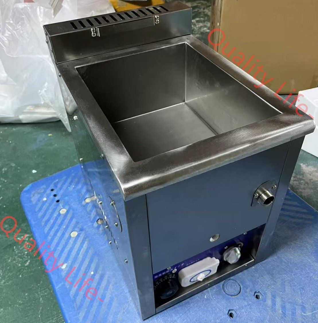 卓上ガスフライヤー 一槽式 15L 揚げ物天ぷら サーモスタット 温度調節機能付き LPガス式|業務用
