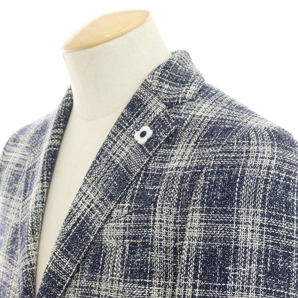 中古】ラルディーニ LARDINI ウールコットン チェック ジャケット