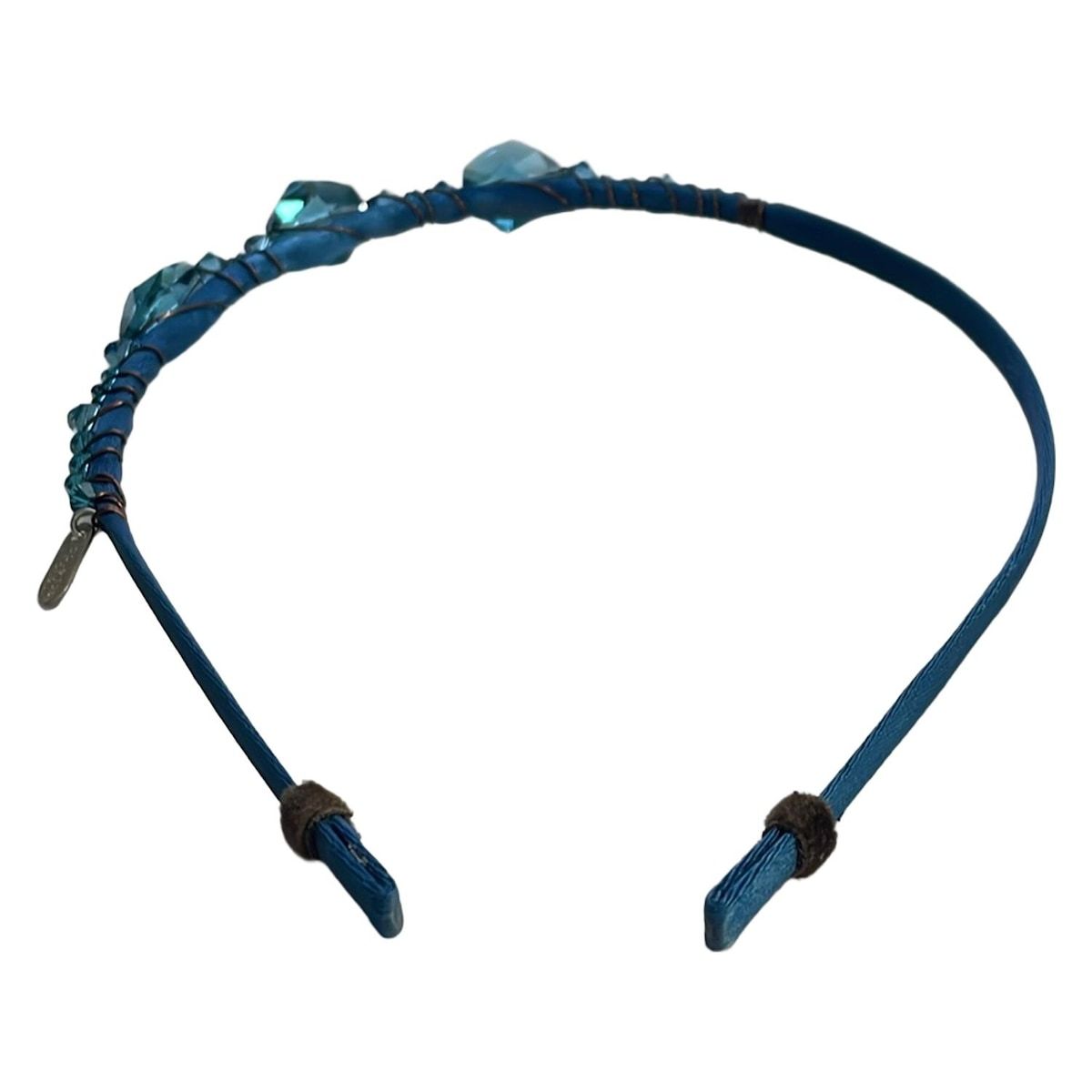美品 コレットマルーフ ワイヤー カチューシャ ブルー グリーン colette malouf(コレットマルーフ) カチューシャ美品 - ブルー