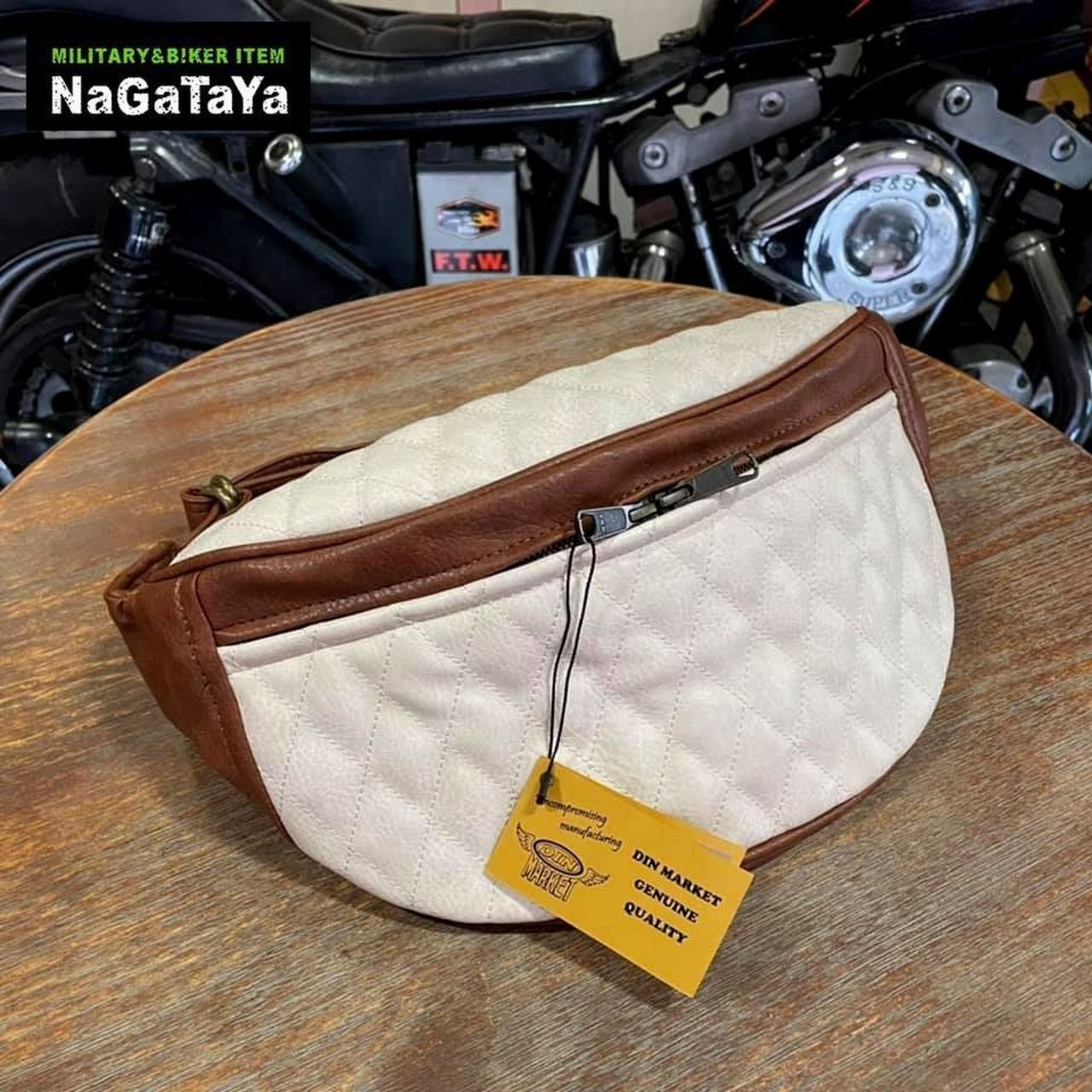 DIN MARKET FANNY PACK ブラック ダイヤステッチボディバック DIN MARKET FANNY PACK ブラック ダイヤステッチボディバック