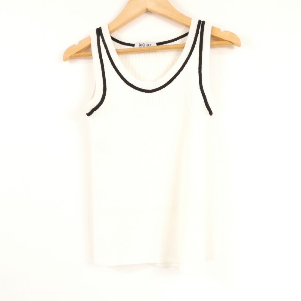 【MOSCHINO CHEAPANDCHIC】 フラワー装飾 ノースリーブニット MOSCHINO CHEAPANDCHIC】 フラワー装飾 ノースリーブニット