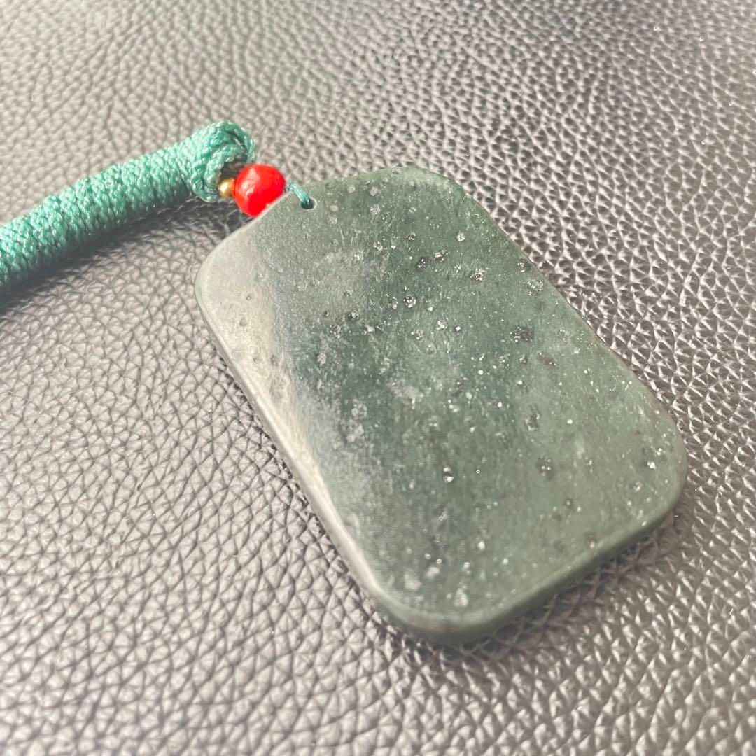 和田玉ペンダント 緑色 約35.8mm