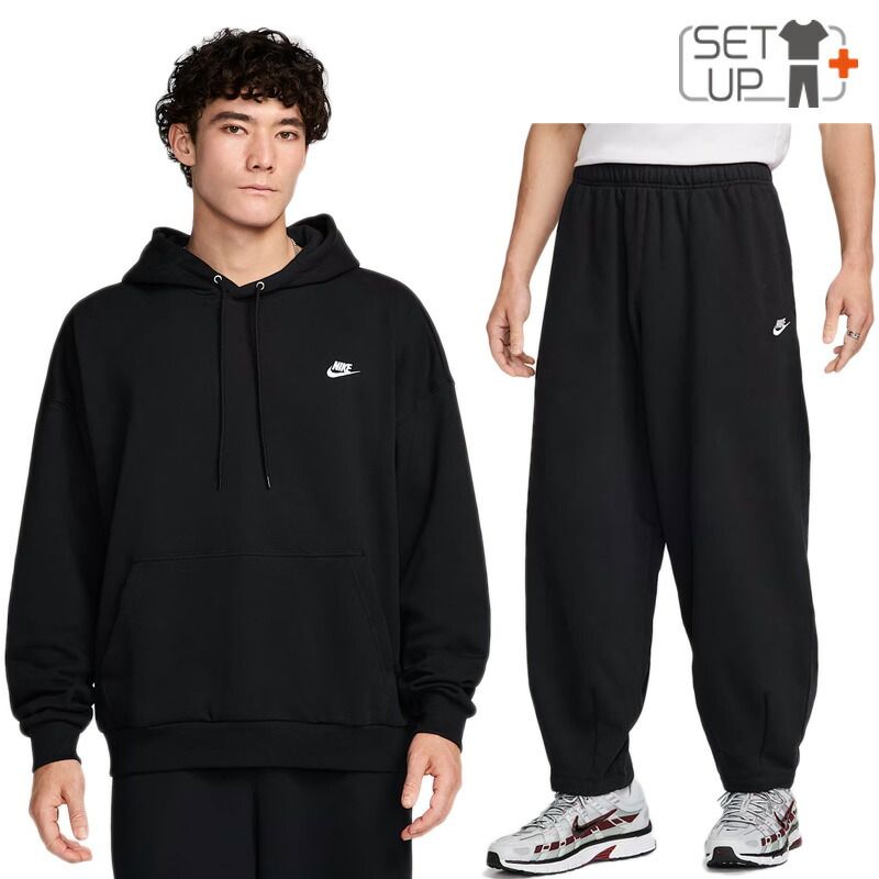 ナイキ スウェット 上下 メンズ NIKE クラブ プルオーバーパーカー ロングパンツ セットアップ トレーニング スポーツウエア 上下組 スエット オーバーサイズ 男性 スポーティ nike HJ1817-HJ1823-010