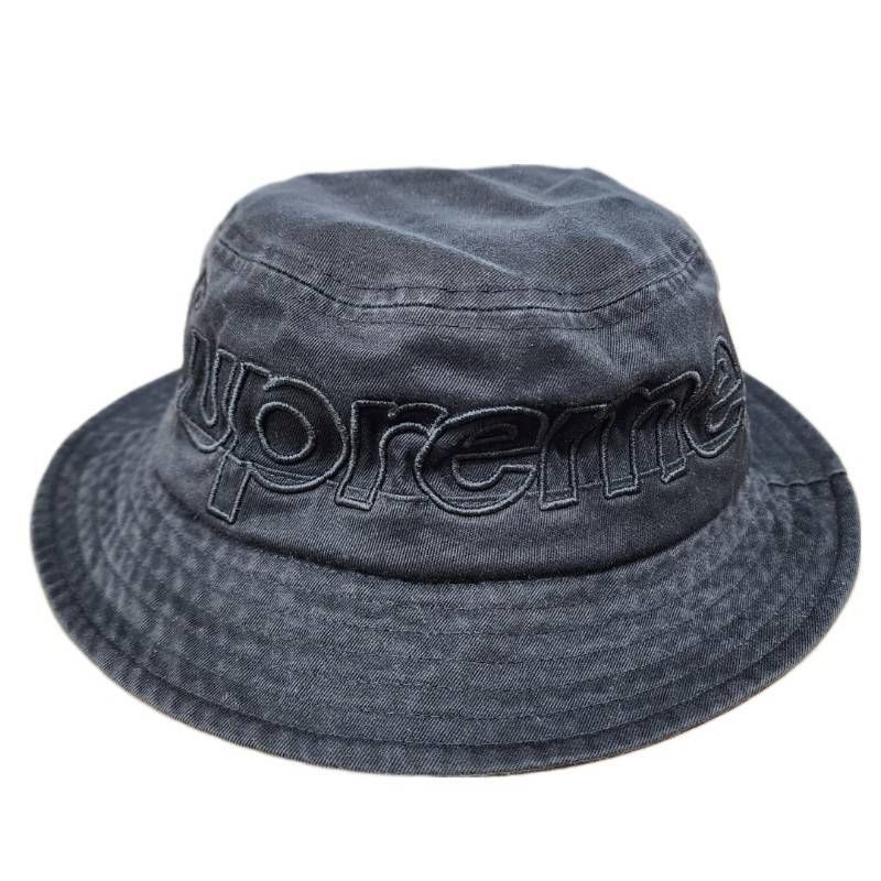 Supreme シュプリーム アウトライン クラッシャー バケットハット ブラック 帽子 ユニセックス 12504K130