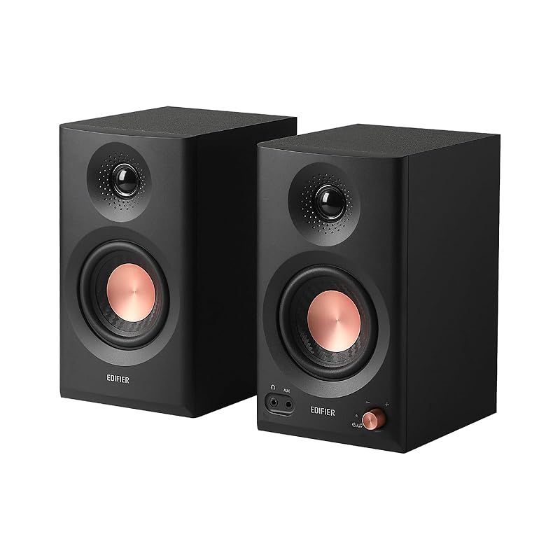 VGP2025受賞 Edifier MR3 スタジオモニタースピーカー 2025年新モデル 36W Bluetooth 5.4 ルーム補正 ハイレゾ アプリ TRSバランス|RCA|AUX入力 3.5mm|ヘッドホン端子出力 52Hz-40kHz ス 0