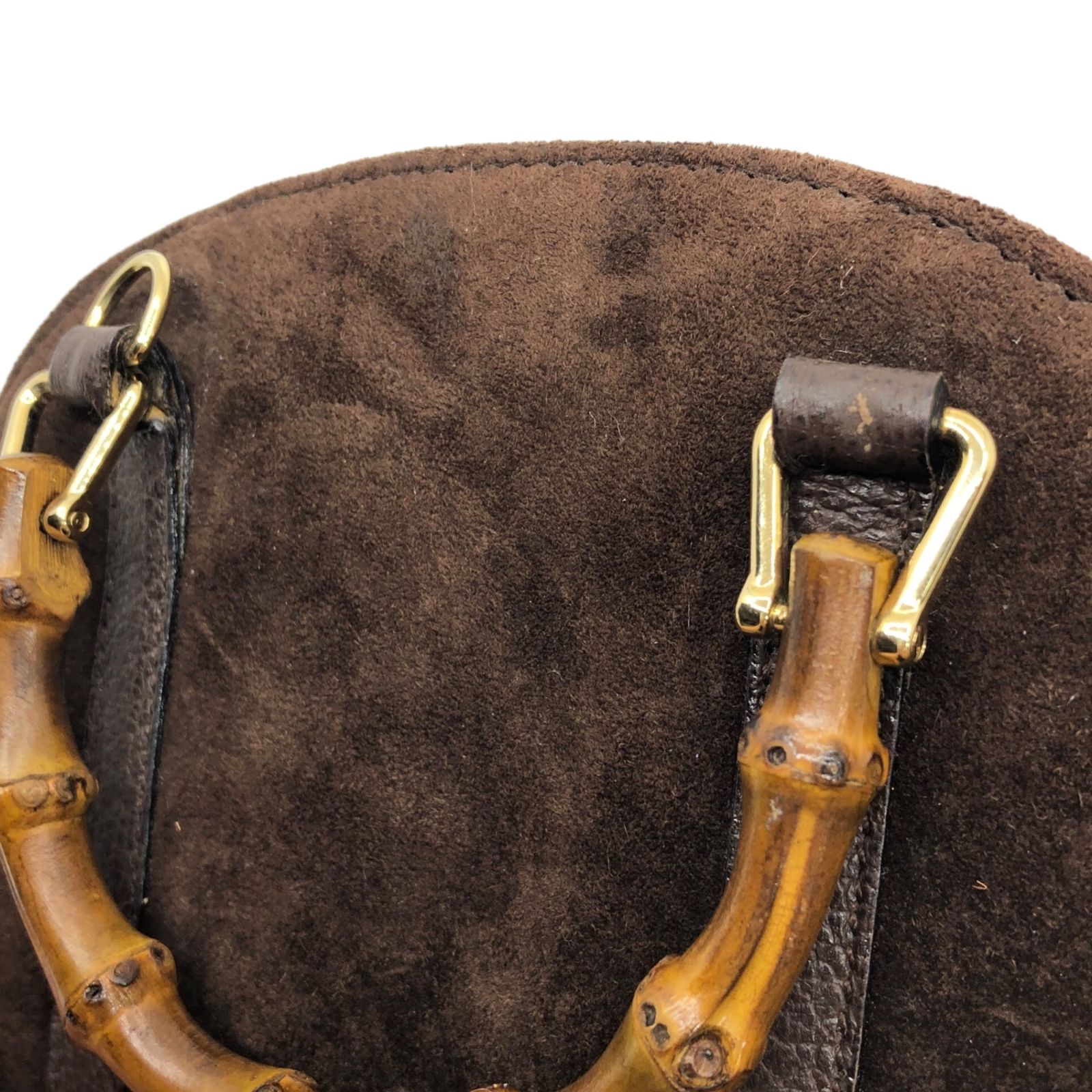 GUCCI(グッチ) OLD GUCCI 2WAY mini suede bamboo shoulder bag ミニ 