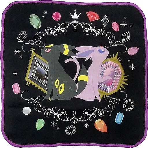 中古】タオル・手ぬぐい(キャラクター) ブラッキー＆エーフィ プリント