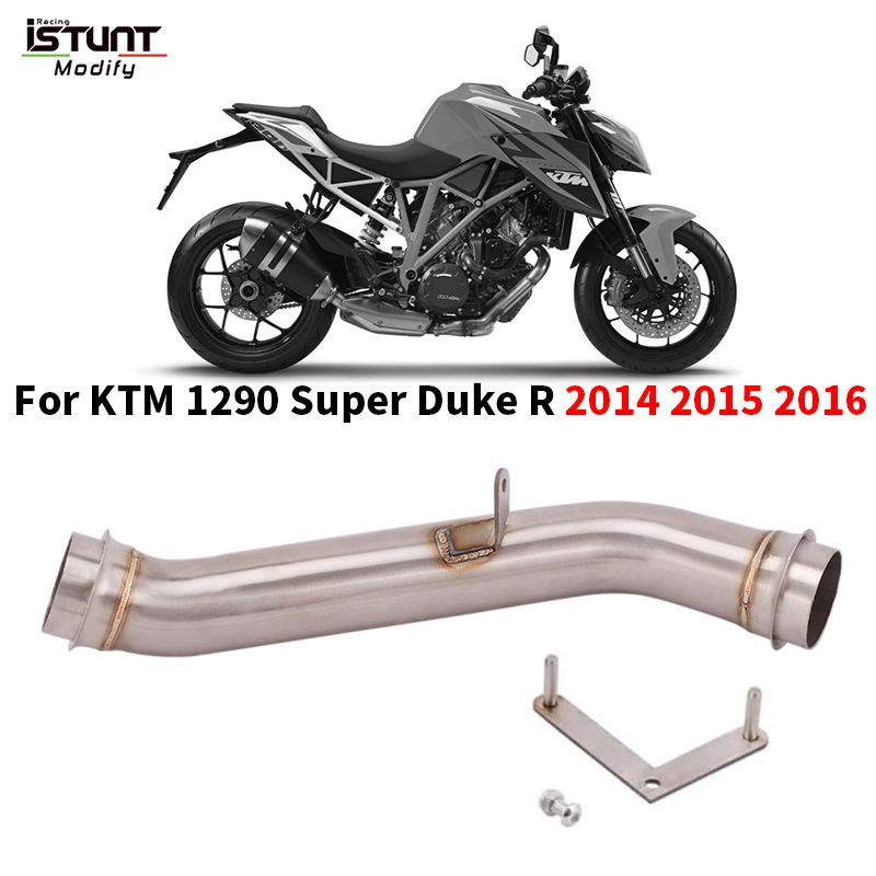 ミッドリンクパイプ バイク 二輪 エキゾースト KTM 1290 スーパーデューク R 2014 2015 2016 ステンレススチール エリミネーター ダウンマ