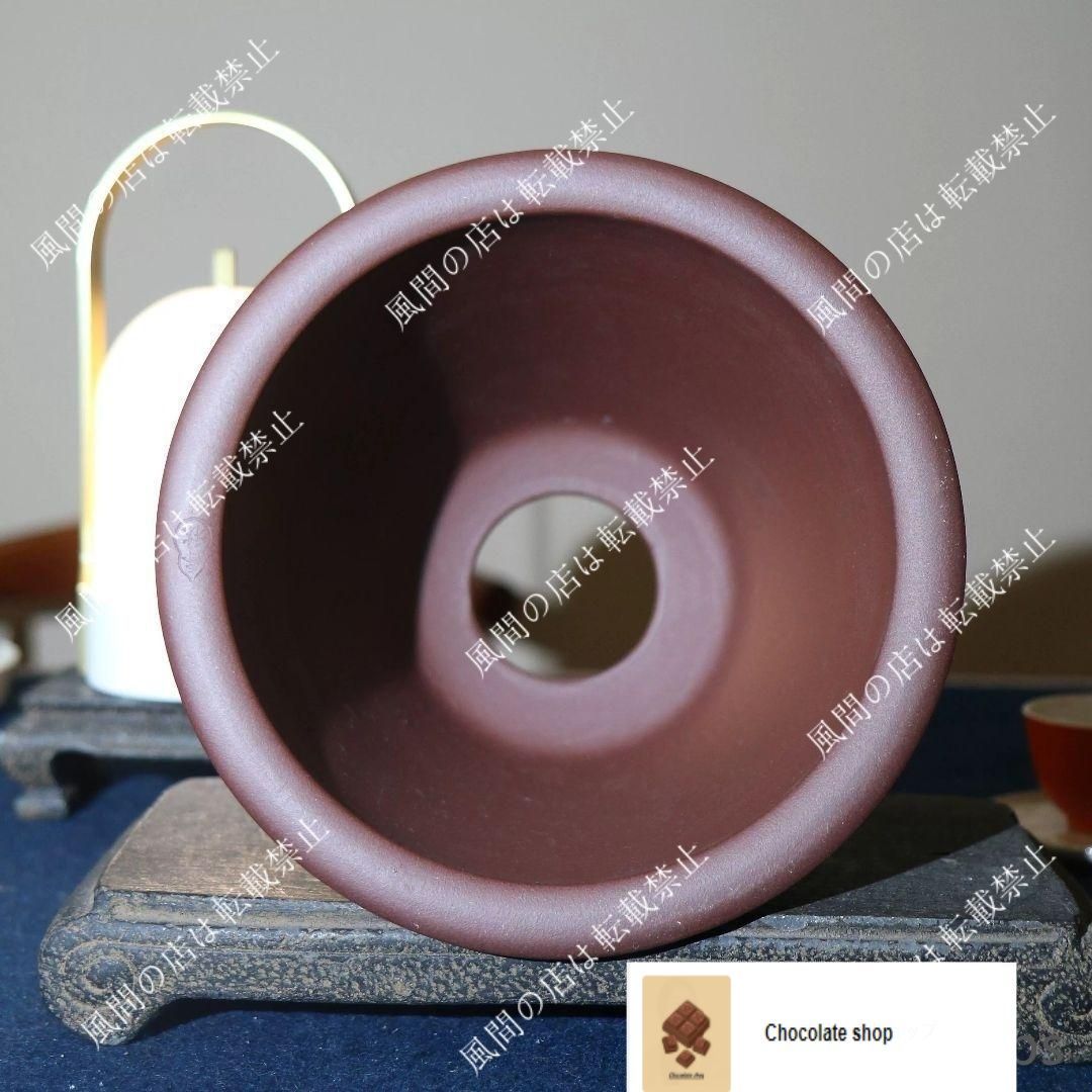 新品未使用】笠たらい 宜興紫砂盆栽鉢 植木鉢 多肉植物鉢 小品盆栽鉢