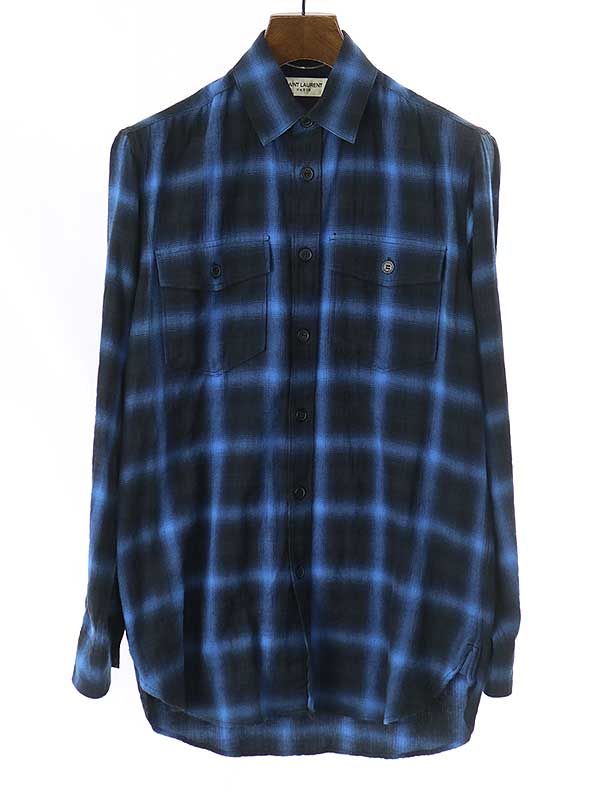 サンローラン パリ SAINT LAURENT PARIS 15AW  チェック SAINT LAURENT PARIS サンローラン パリ 15AW オンブレチェックシャツ