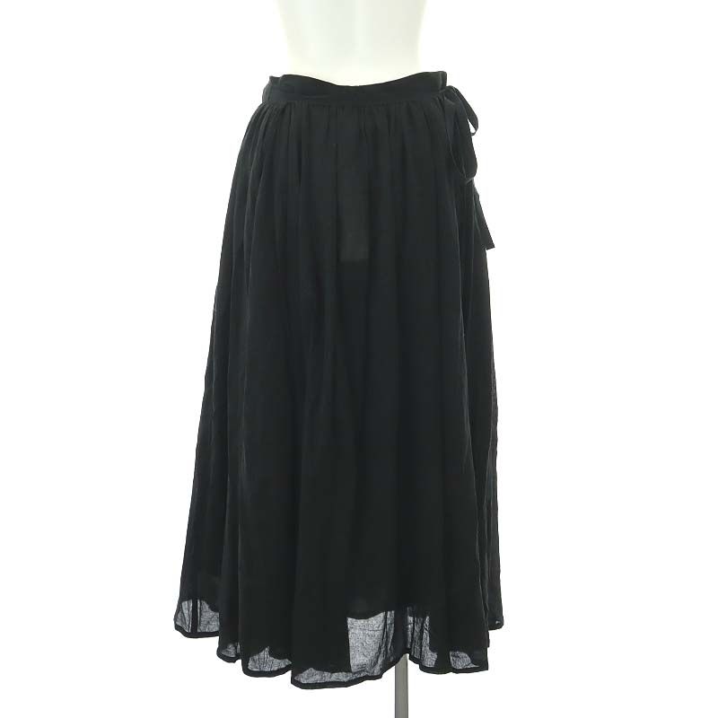 パドカレ pas de calais ギャザーフレアスカート コットン ロング 36 