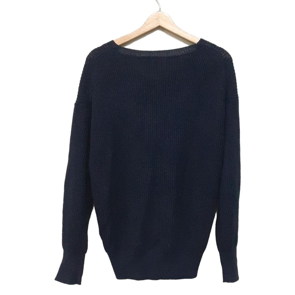 green label relaxing グリーンレーベルリラクシング 長袖セーター レディース - ネイビー Vネック