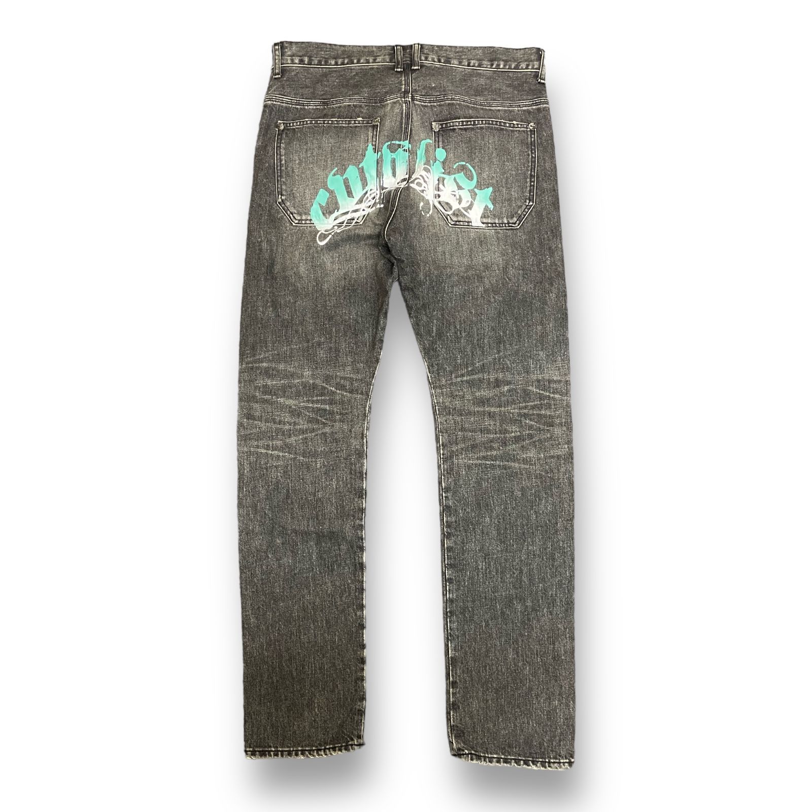 美品 CVTVLIST 23SS Denim Pants ペイント ロゴ デニム パンツ 