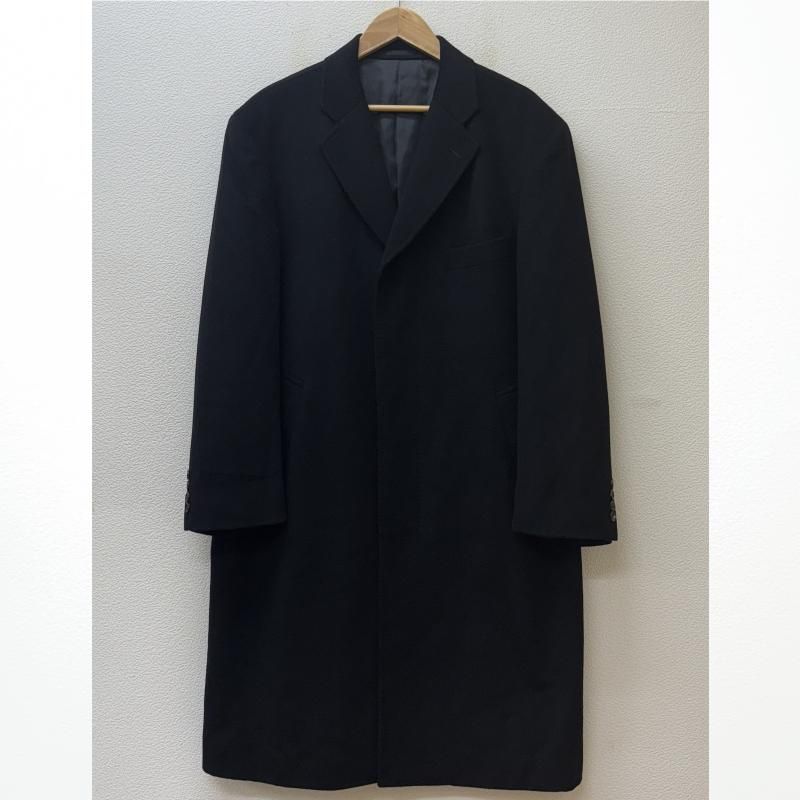 古着 コート PURE CASHMERE カシミヤ100％ ウール ロング チェスター コート 黒 ブラック