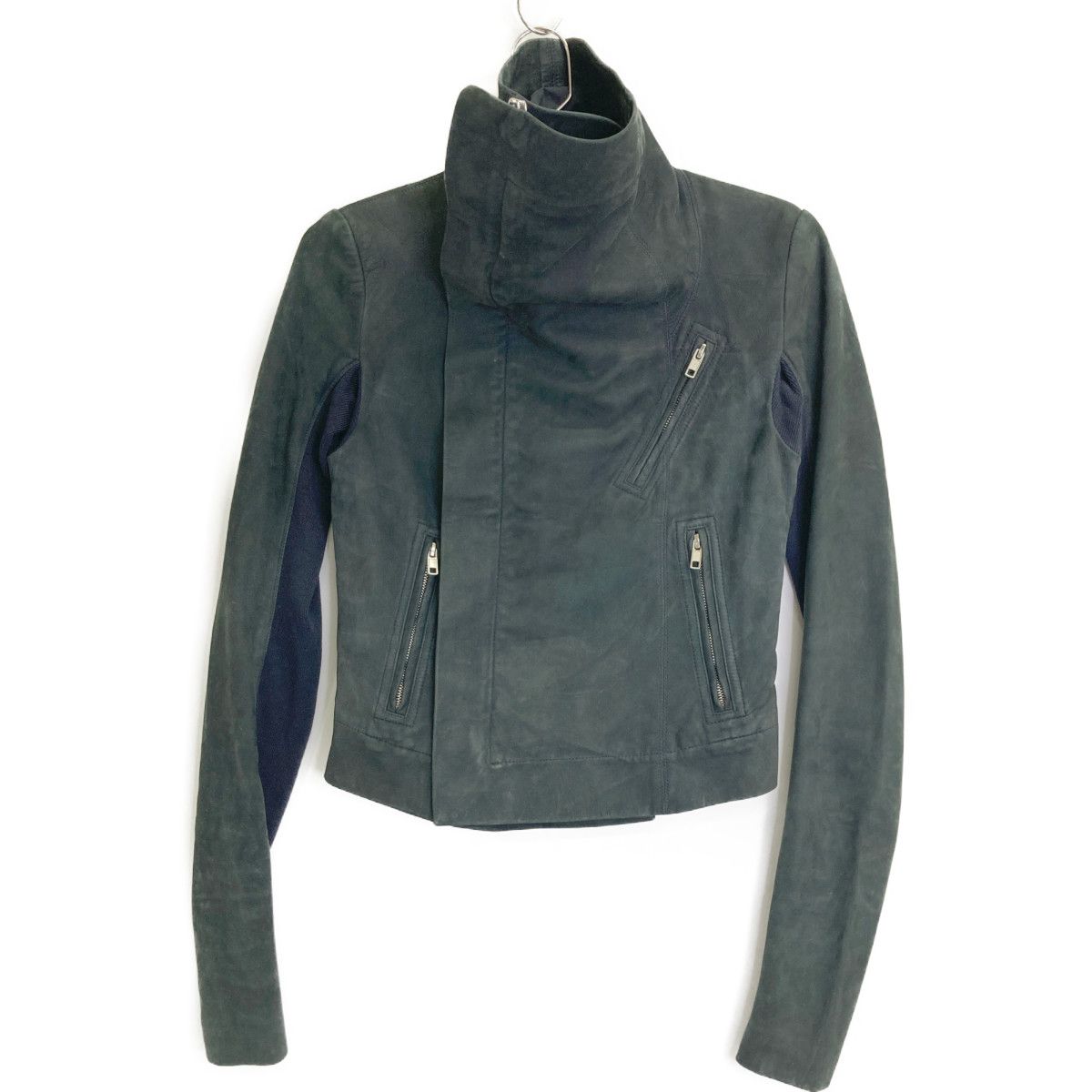 Rick Owens リックオウエンス ﾌﾞﾗｯｸ ﾚｻﾞｰ ﾗｲﾀﾞｰｽｼﾞｬｹｯﾄ 38