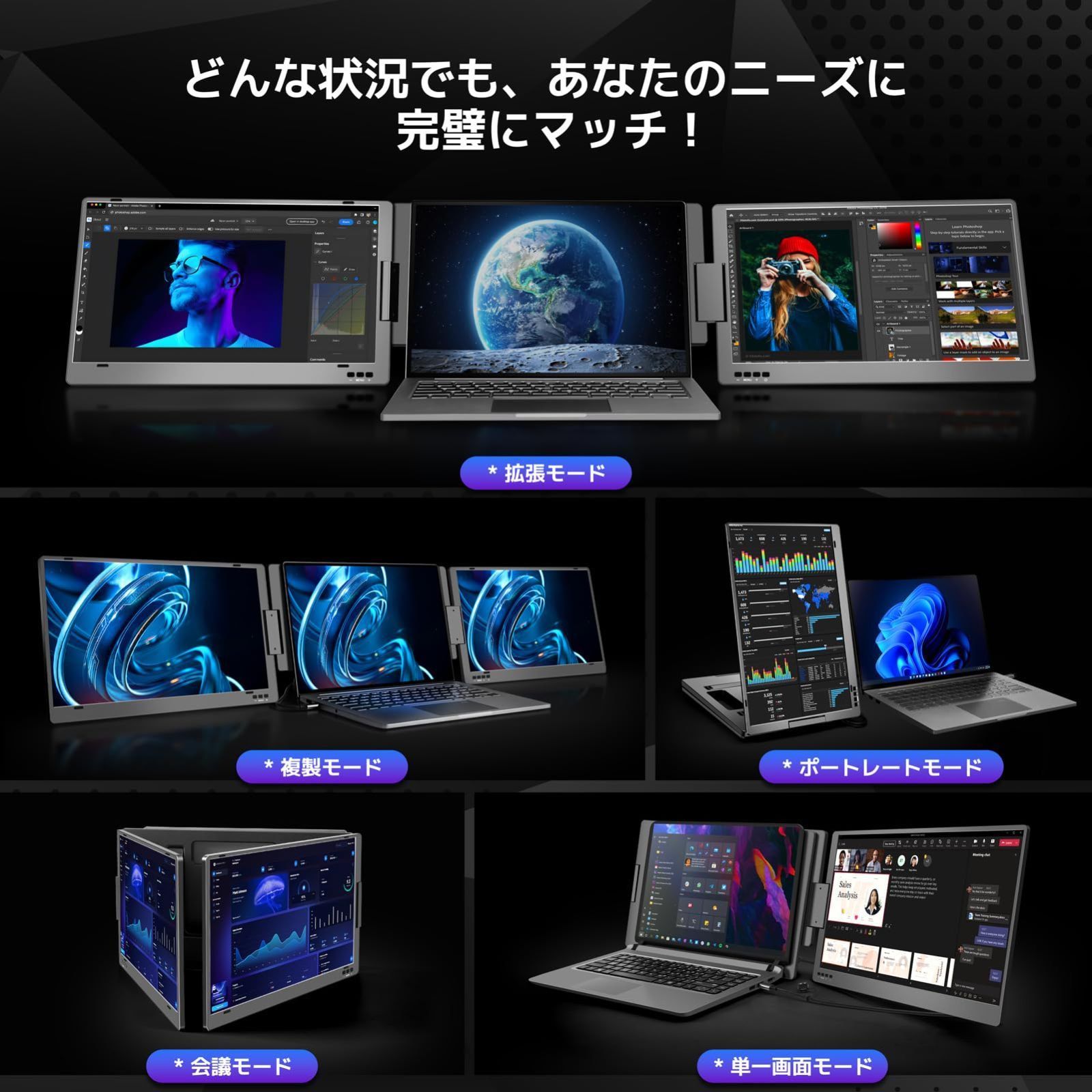 ✨ROADOM 15.6インチ モバイルディスプレイ スタンド セット ROADOMの