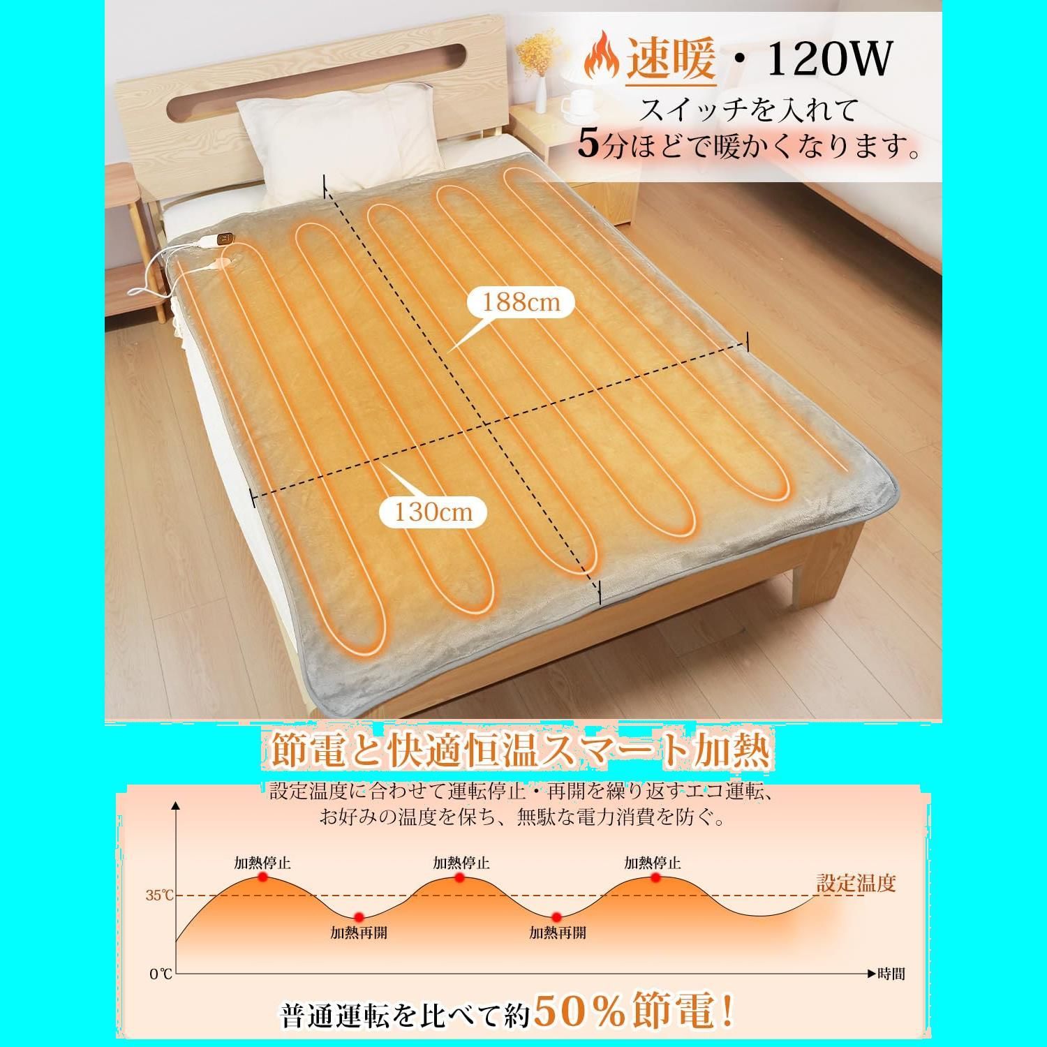 Aliliy 電気毛布　6段温度 PSE認証済み Aliliy 電気毛布 6段温度 PSE認証済み