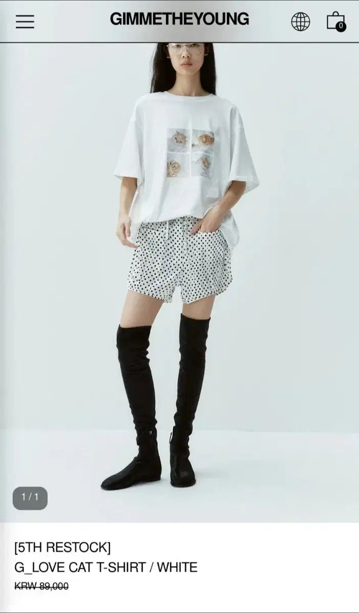 Gimmetheyoung キムミダヨン LOVCAT ラブキャット Tシャツ 白 s 89000 ウォン