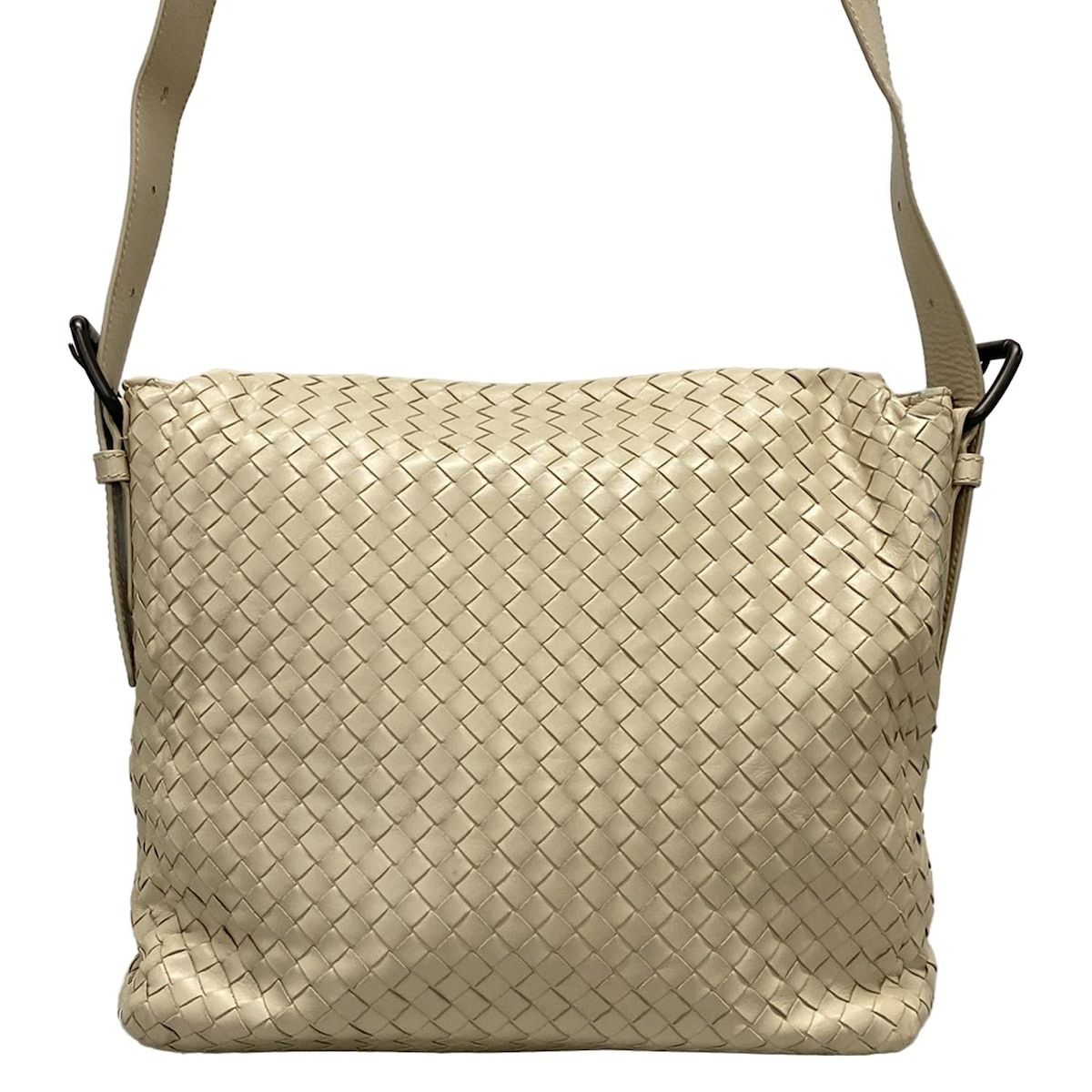 【BOTTEGA VENETA】ハンドバッグ　イントレチャート　レザー　ベージュ ボッテガヴェネタ イントレチャート カバMM レザー トートバッグ