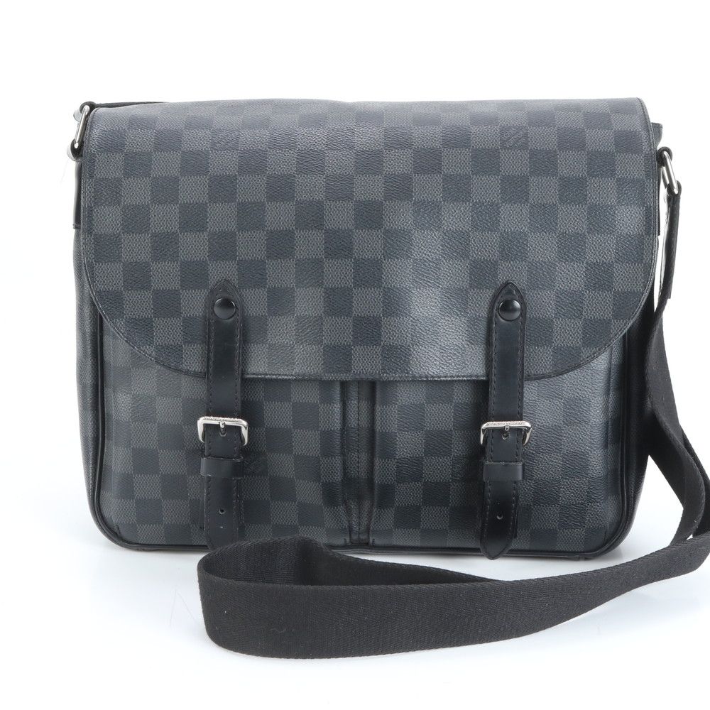 ルイヴィトン ダミエ グラフィット クリストファー N41500 レザー ビジネス バッグ 斜め掛け ショルダー A4 メンズ VEE CT32-7