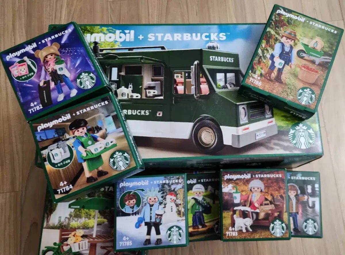 【雷市場（ポンジャン）商品韓国直送】 Starbucks(スターバックス) プレイモービル トラック セット 9 種 新品