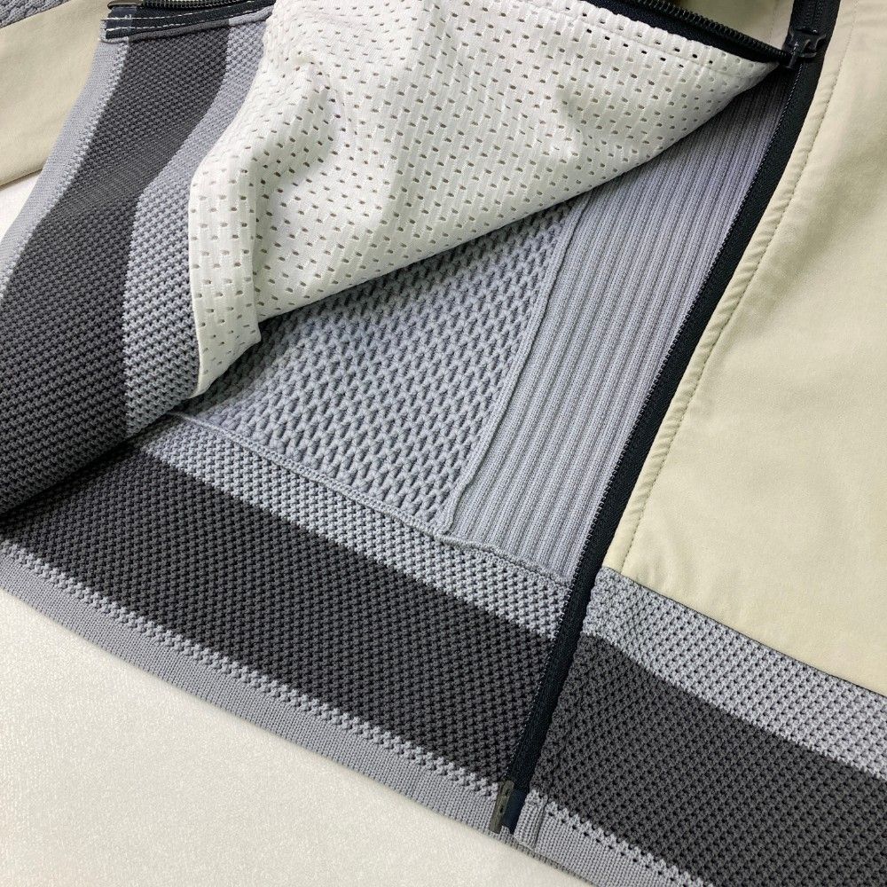 サイズ：4 CPG GOLF シーピージーゴルフ  切替 ニットジップジャケット  グレー系 [240101453272] ゴルフウェア メンズ ストスト サイズ：4 CPG GOLF シーピージーゴルフ 切替 ニットジップ