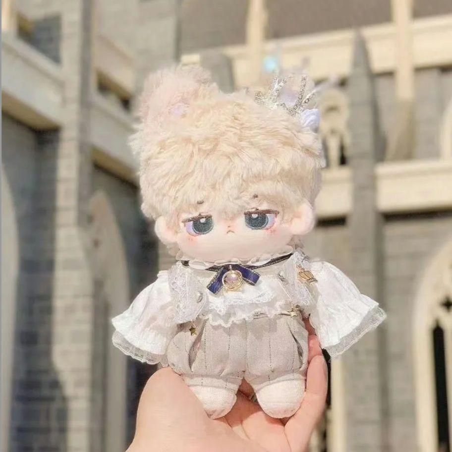 無属性ぬいぐるみ　20センチ　自作ぬい　棉花娃娃　紫リボン 20CM 本体 スケルトン 骨 ぬいぐるみ 無属性 着せ替えぬいぐるみ