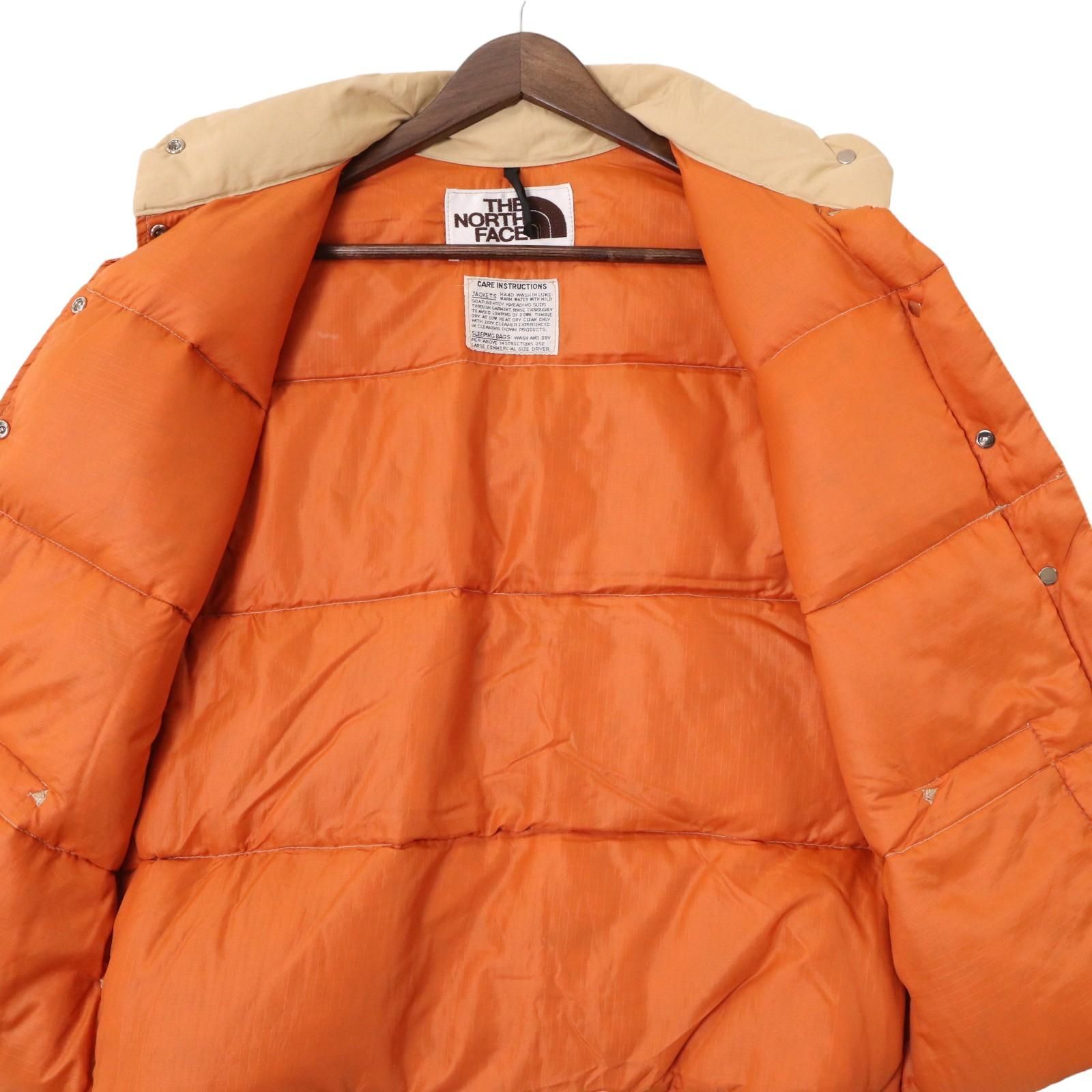 70s~80s茶タグTHE NORTH FACE ベージュ ダウンベスト 70年代 70s ノースフェイス アメリカ製 ベージュ │ヴィテージ