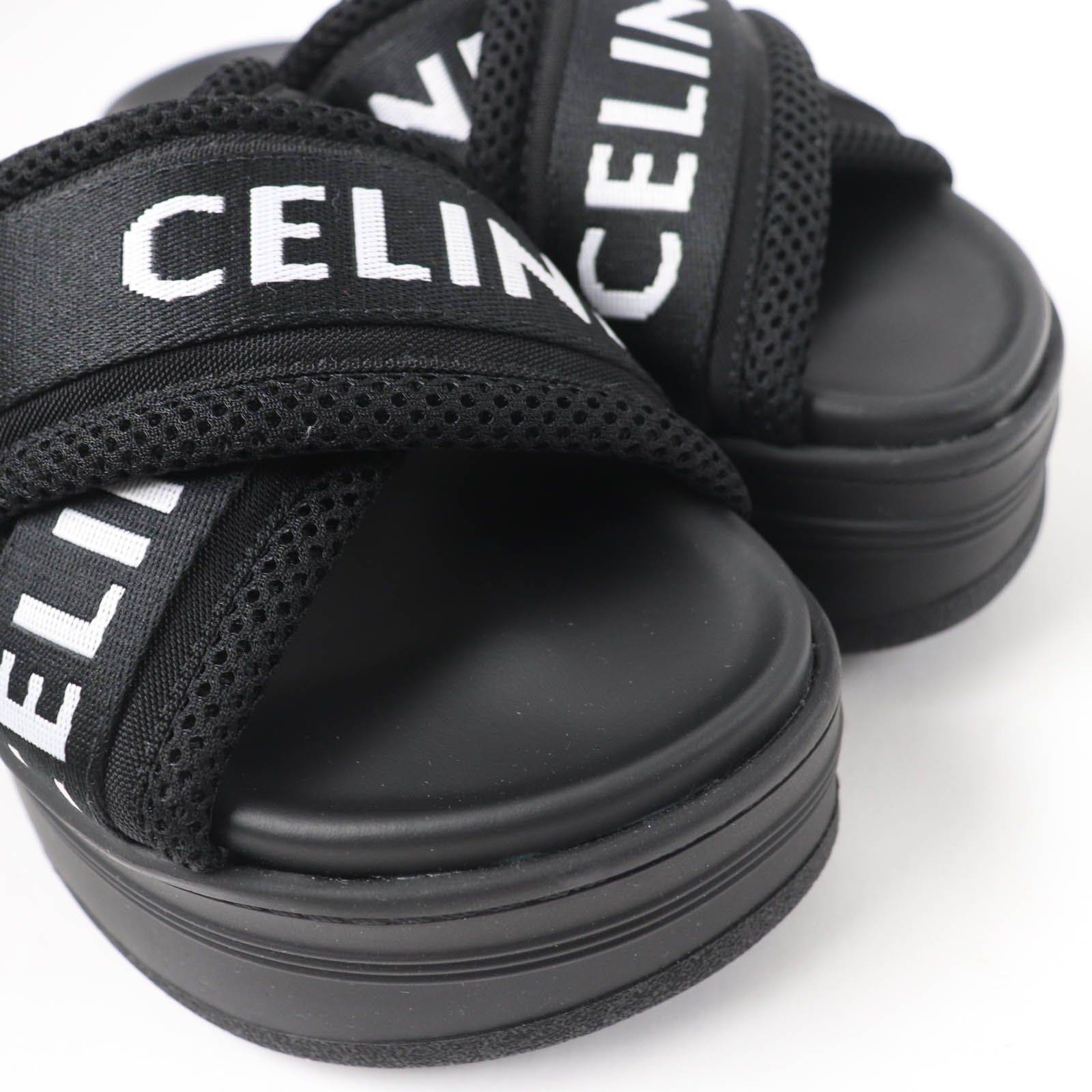 【ロゴがおしゃれ！】CELINE ブロックスライド 厚底サンダル 楽天市場】美品☆CELINE セリーヌ ブロックスライド ロゴ