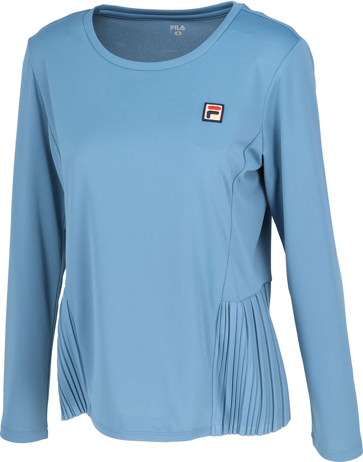 フィラ FILA テニス ロングスリーブシャツ レディース ウィメンズ 女性 大人 長袖 ロンT トップス ウェア ロゴ ワンポイント プリーツ スタイルアップ 部活動 クラブ スクール EL0206 28A ボルドー