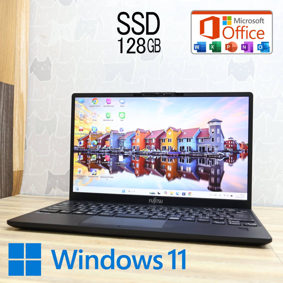 2021年販売モデル超美品 M.2 NVMeSSD128GBC13001 Webカメラ Bluetooth 高解像度 Celeron 6305 Win11 MS Office 中古品P83154