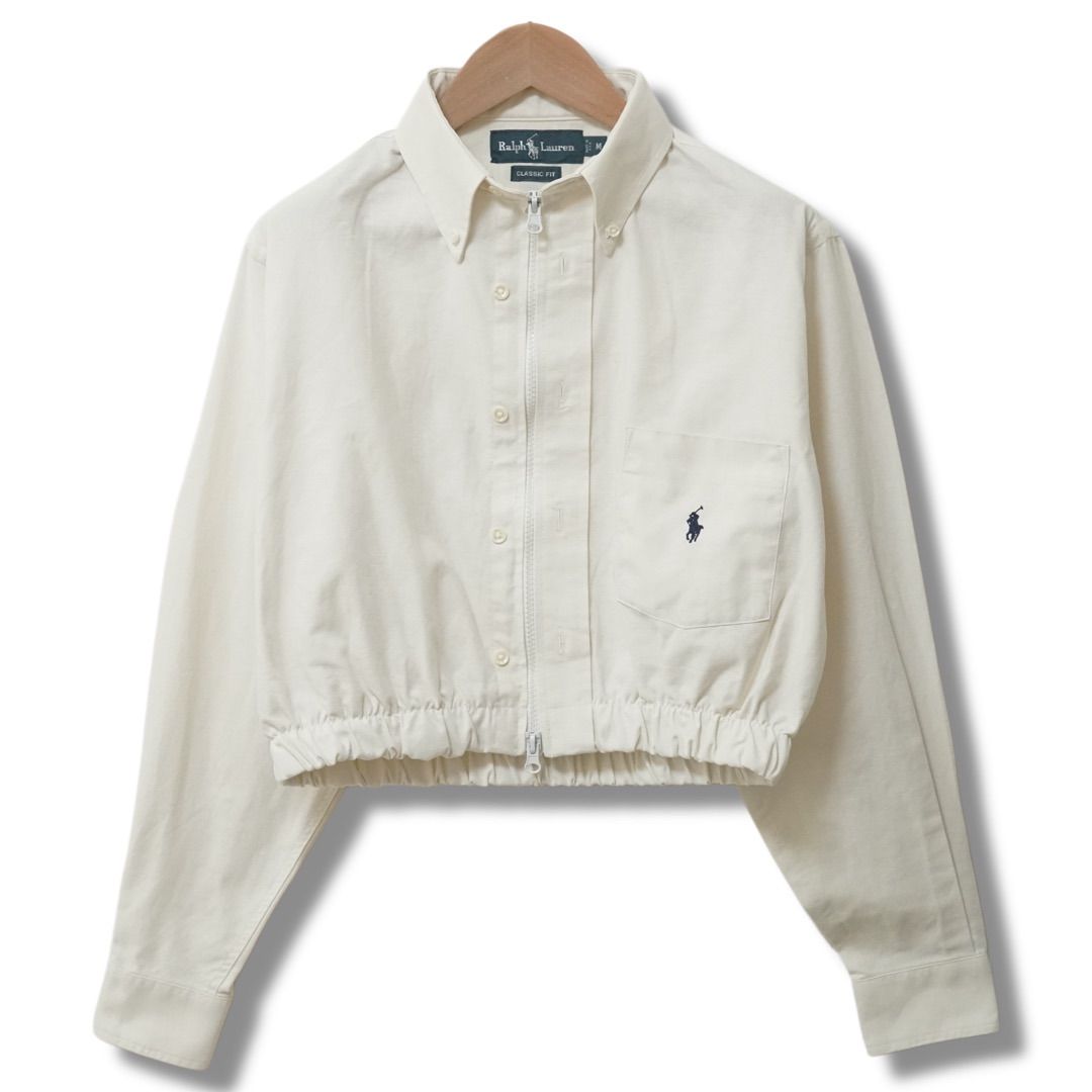 ポロラルフローレン クロップド丈 ジップアップ シャツジャケット M