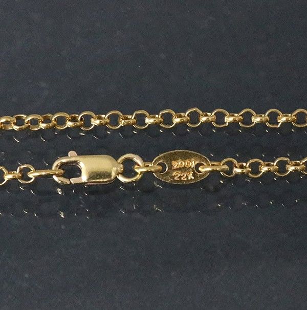 CHROME HEARTS 銀座店 クロムハーツ 22K ロールチェーン ネックレス 18インチ メンズ ゴールド 96172