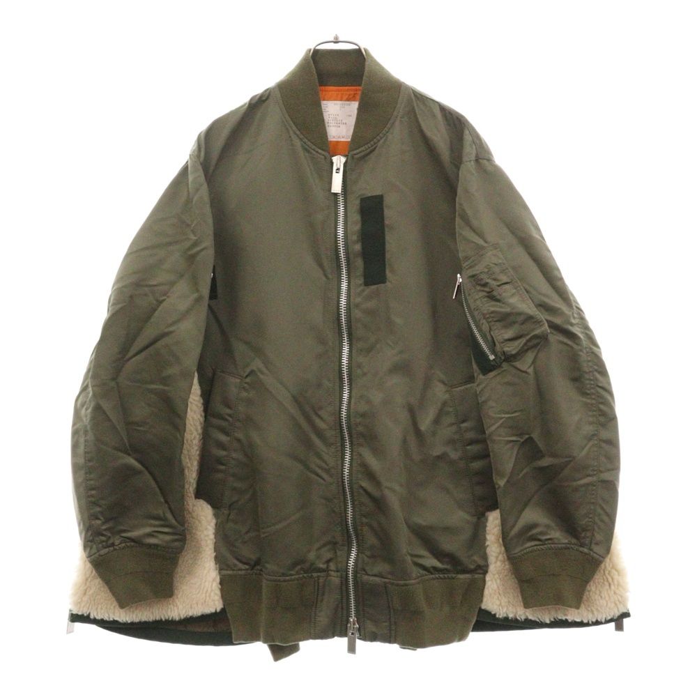 Sacai (サカイ) 20AW Nylon Twill x Faux Shearling Blouson ナイロンボア切り替えボンバージャケット MA -1 20ー05359 カーキ レディース - メルカリ