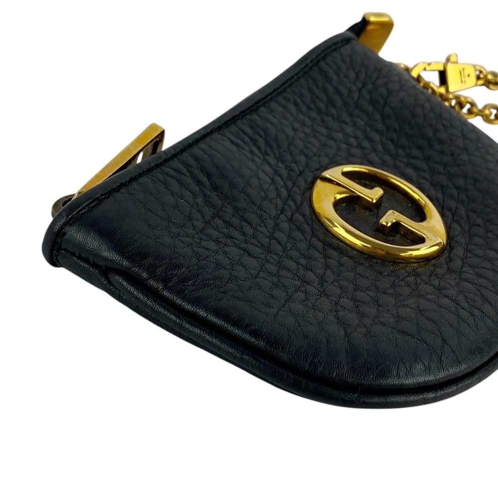 □美品□ グッチ コインケース 小銭入れ 財布 レザー GP ブラック