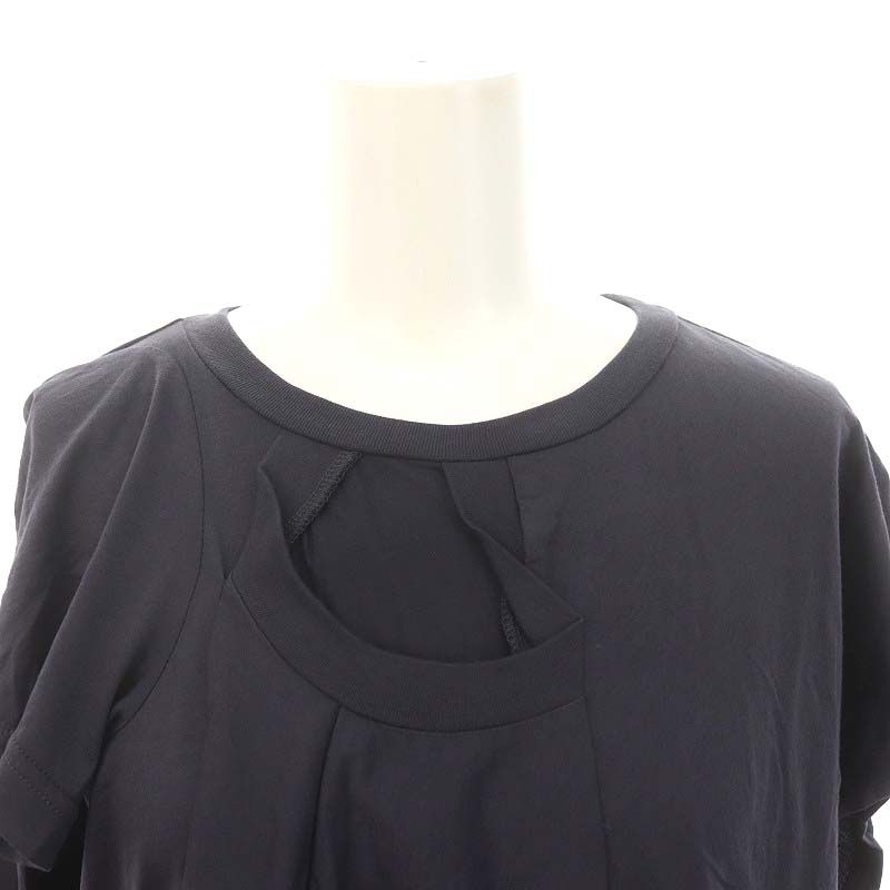 エンフォルド ENFOLD 24AW  ORGANIC RECONSTRUCTION T-SHIRT カットソー 変形 半袖 38 チャコール /MF ■OS レディース エンフォルド ENFOLD 24AW ROYAL ORGANIC RECONSTRUCTION T