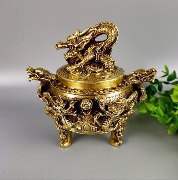 二龍戯珠香炉 家具 置件 銅器 香道具 装飾品 工芸品 美術品 二龍戯珠香炉 家具 置件 銅器 香道具 装飾品 工芸品 美術