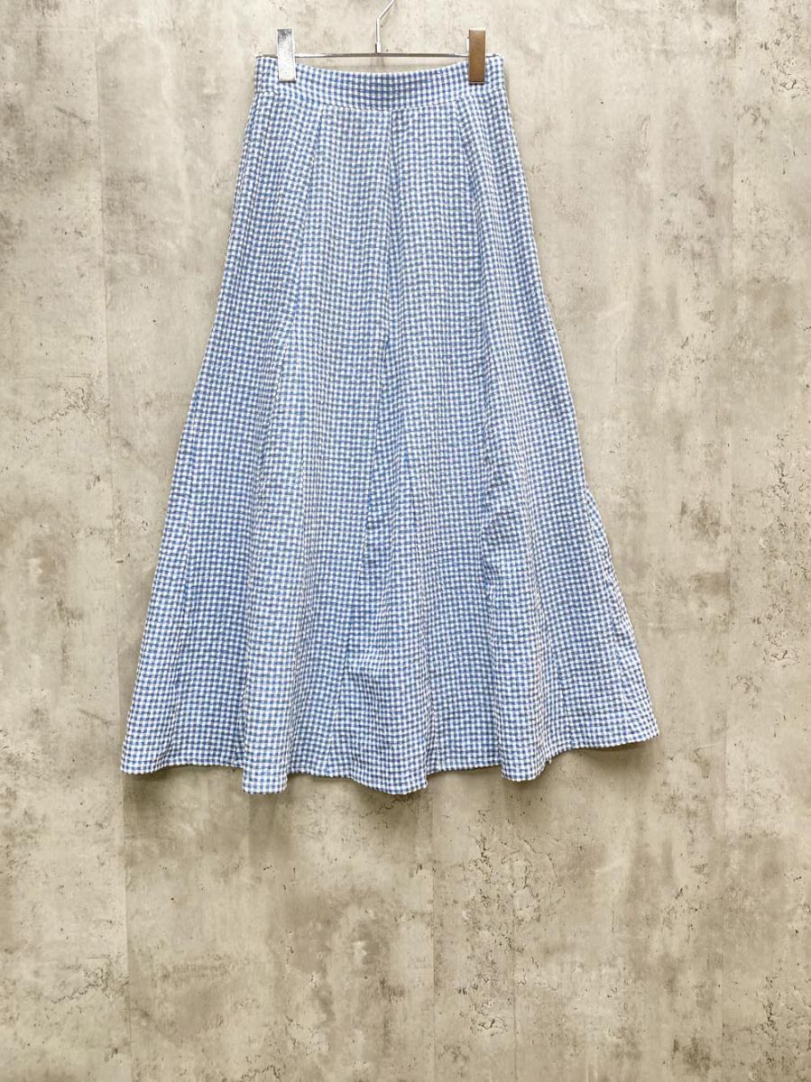 flower フラワー summery check skirt スカート sizeF|ブルー ◆レディース
