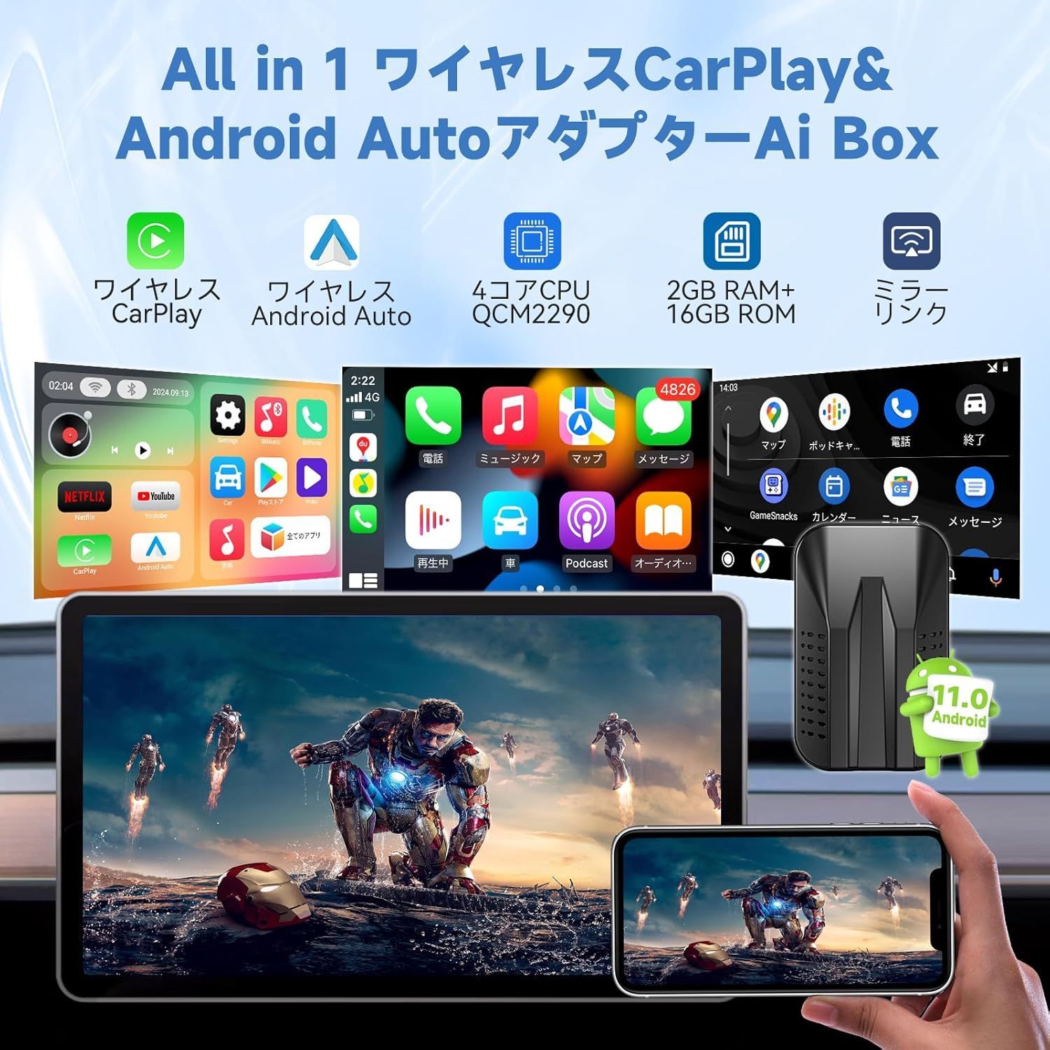 11.0車載メディアボックス ストレージ大容量