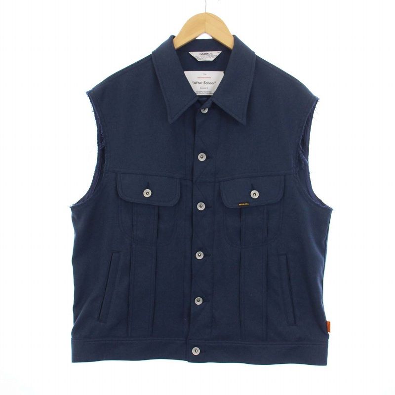 ダイリク DAIRIKU BEAMS別注 22AW BM-2 Regular Polyester Vest After School スリーブカットオフ ベスト シャツベスト バックロゴ M 紺 ネイビー /KH - メルカリ