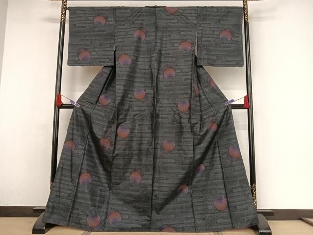 平和屋着物○本場大島紬 カタス7マルキ 七宝 正絹 逸品 AAAZ4959ph