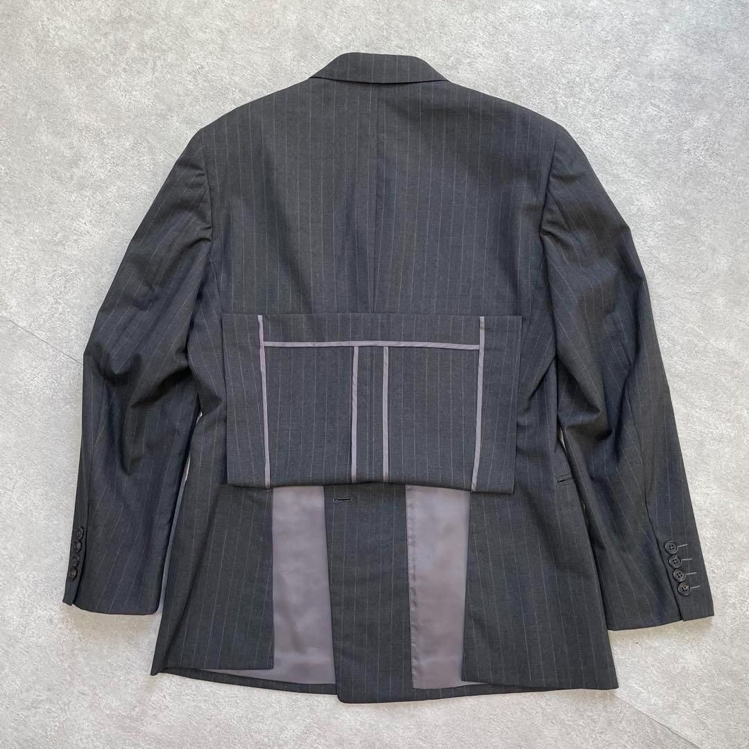 90s ヴィンテージ セットアップ ダブルスーツ グレー ストライプ 極上