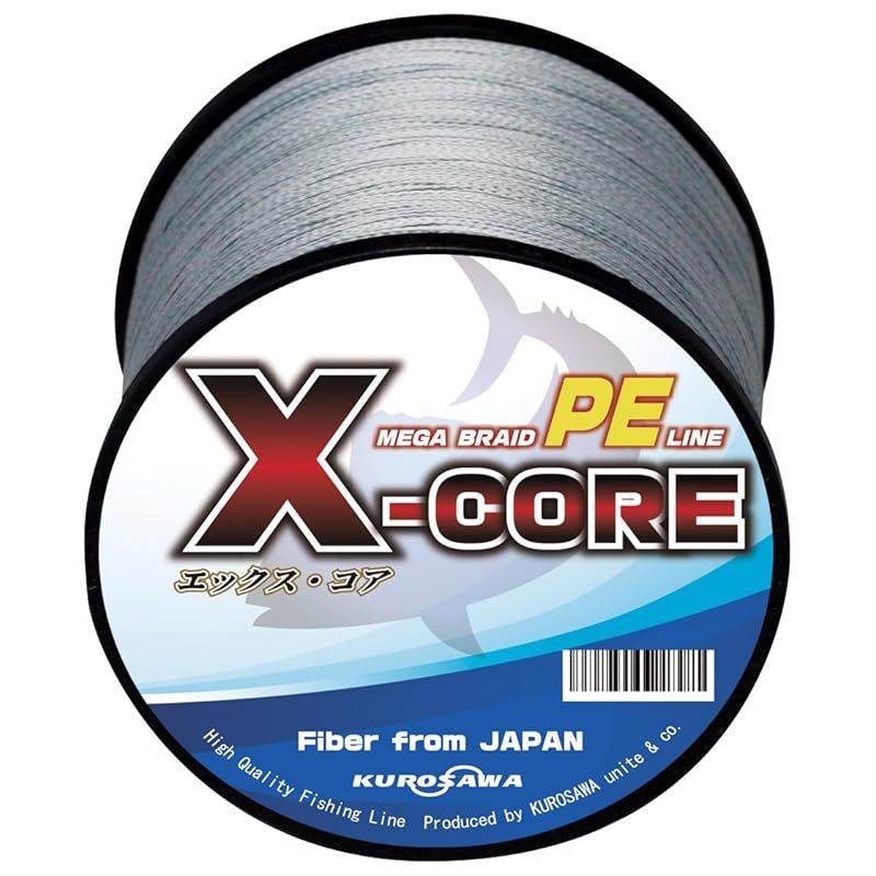 KUROSAWA PEライン X-CORE (ステルスグレー 1000m（4編）， 1号（18lb/8.16kg）) 0