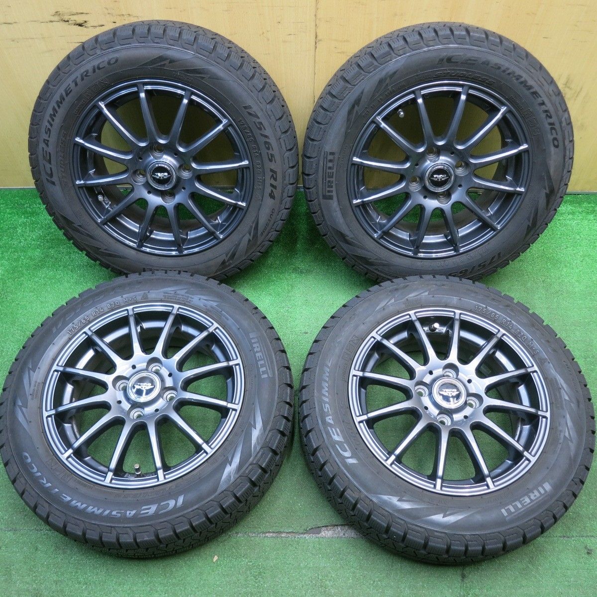 バリ溝 9.5分 スタッドレス 175|65R14 ピレリ アイスアシンメトリコ TEAD テッド 14インチ PCD100|4H 5050512HAス
