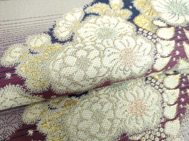 平和屋着物○六通柄袋帯 山取に辻が花 金銀糸 やまと誂製 正絹 逸品