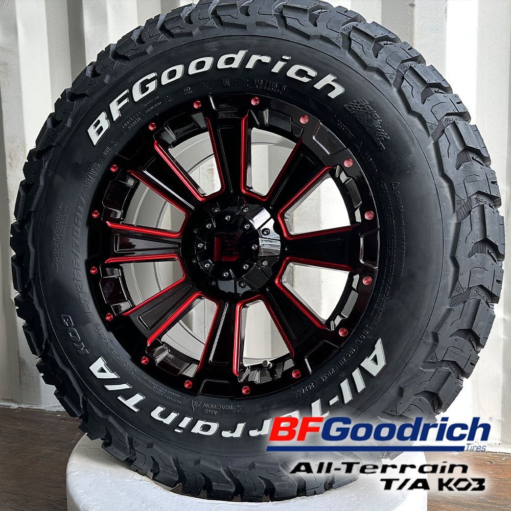 プラド サーフ FJ H3 ハイラックス パジェロ トライトン 17インチ BF グッドリッチ オールテレンKO3 265/65R17  265/70R17 285/70R17 DeathRock レッド 1台分 - メルカリ