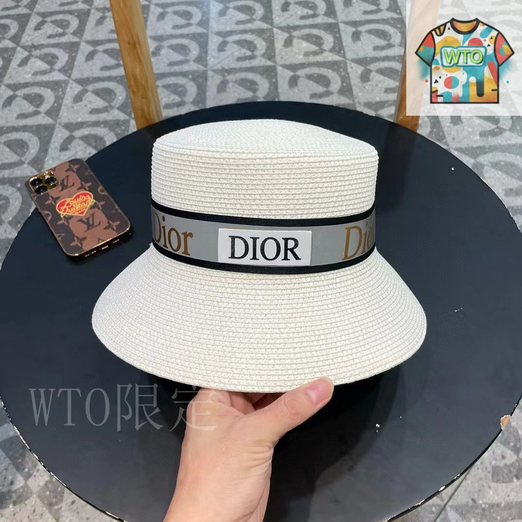 新品未使用　Christian Dior ストローハット Dior（ディオール） ストローハット03 - メルカリ