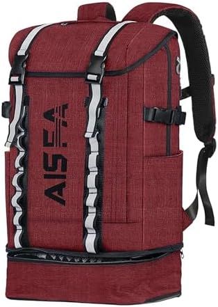 AISFA リュックメンズ リュックサック バックパック スクエア 30L 防水15.6インチ PC ビジネス ラップトップバック USB充電ポート付き アウトドア旅行 防災 通勤 靴|弁当収納